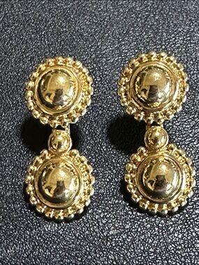 Monet Gold Tone Clip On Earrings